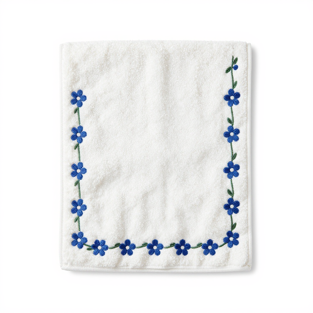 Cotton Cat Towel with Embroidery