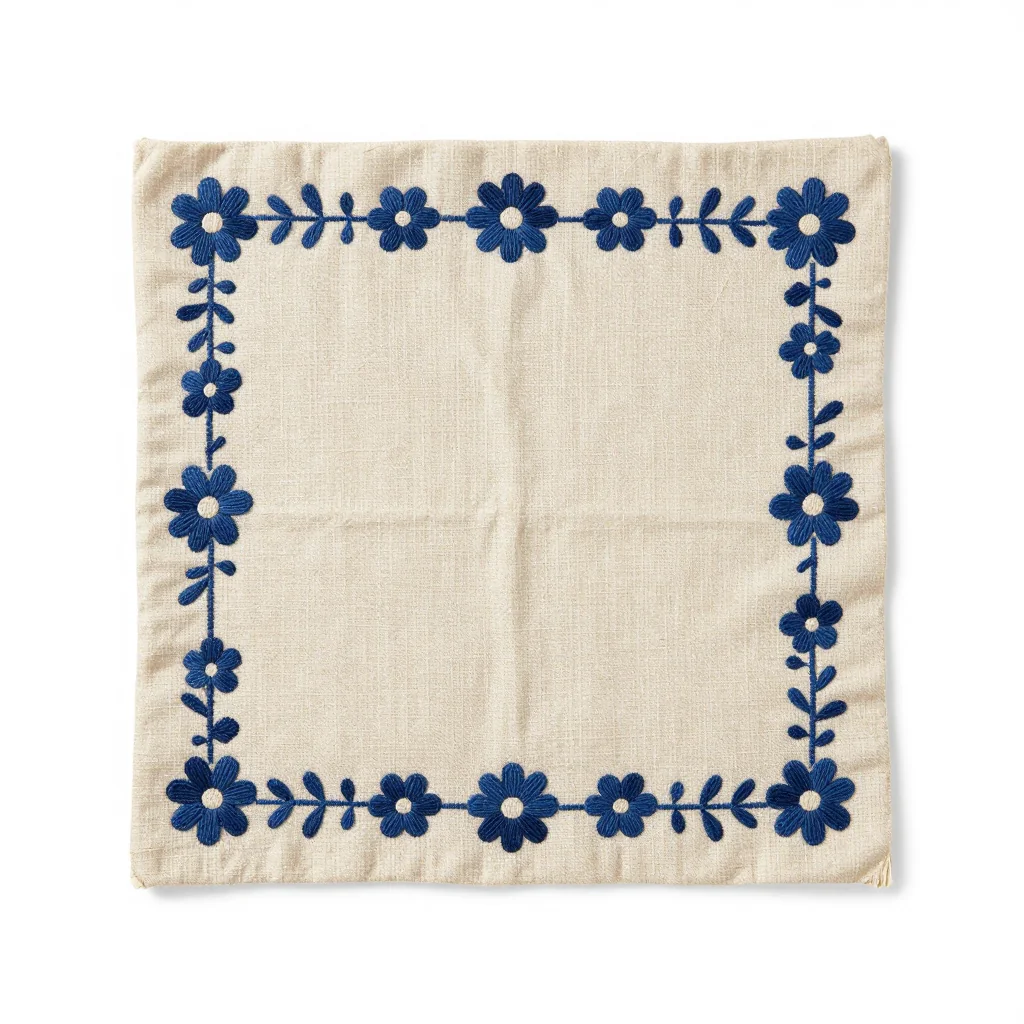 Linen Cat Mat with Embroidery