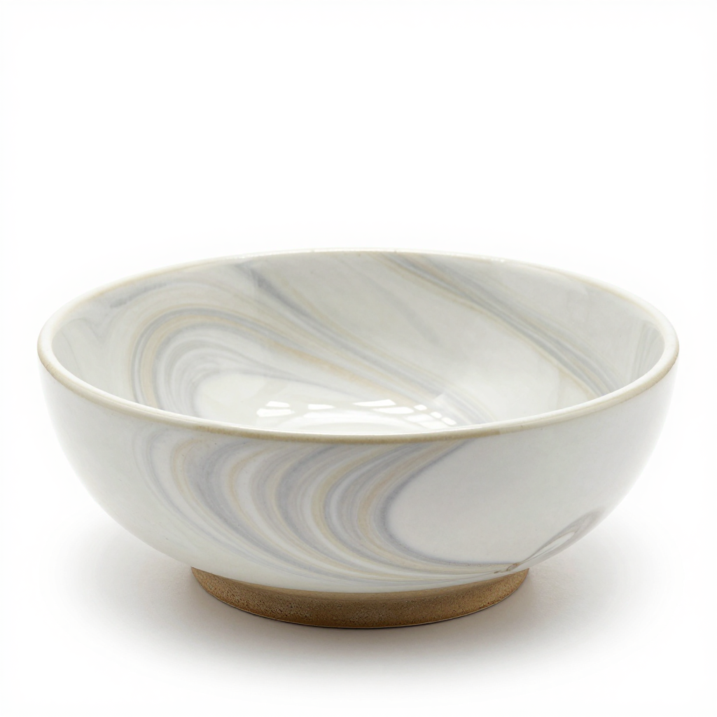 Ceramic Cat Bowl with Marble Finish