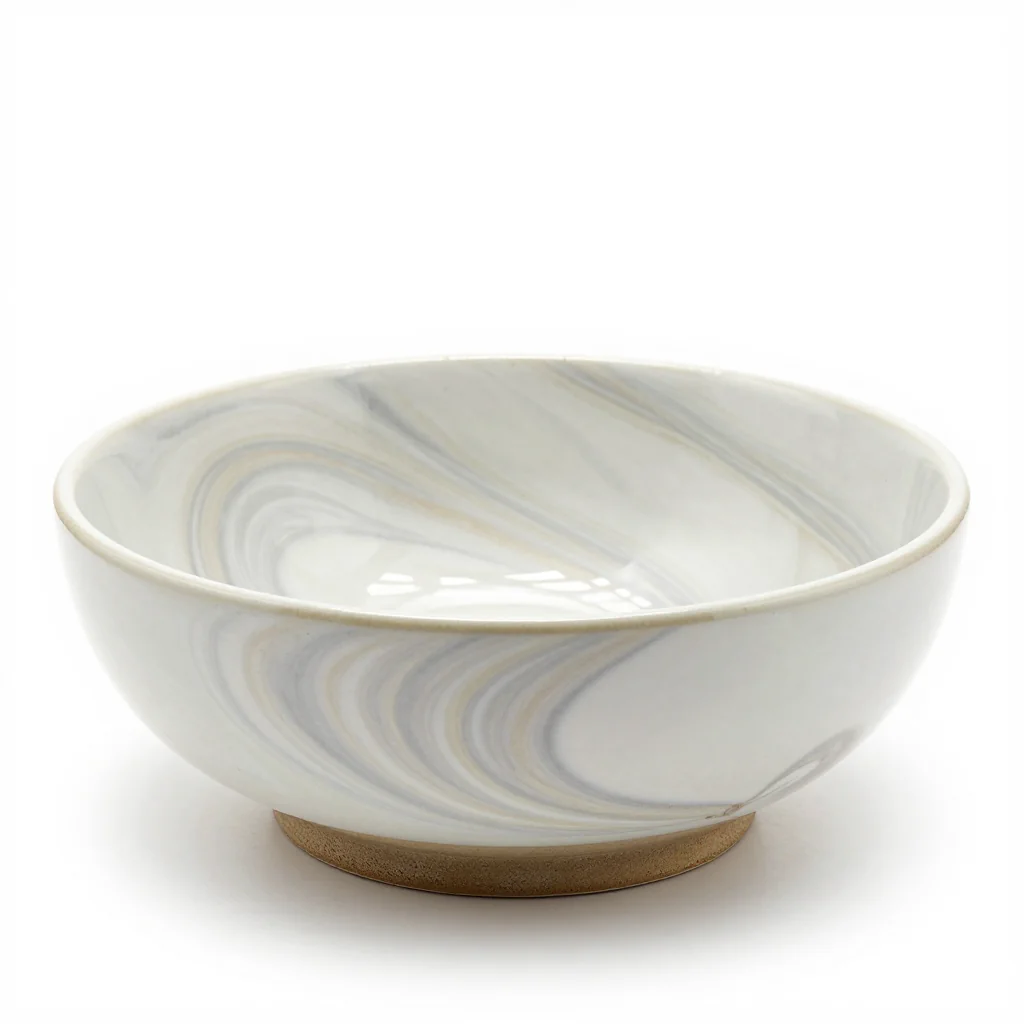 Ceramic Cat Bowl with Marble Finish