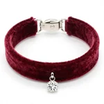 Velvet Collar with Crystal Charm - 3