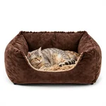 Luxurious Suede Cat Bed with Tufted Design for Comfort and Style - 1