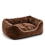 Luxurious Suede Cat Bed with Tufted Design for Comfort and Style - 2