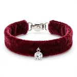 Velvet Collar with Crystal Charm - 1