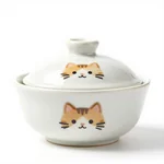 Ceramic Cat Water Bowl with Lid - 1